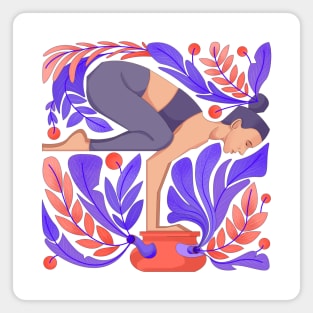 yoga girl balancing pose Magnet
